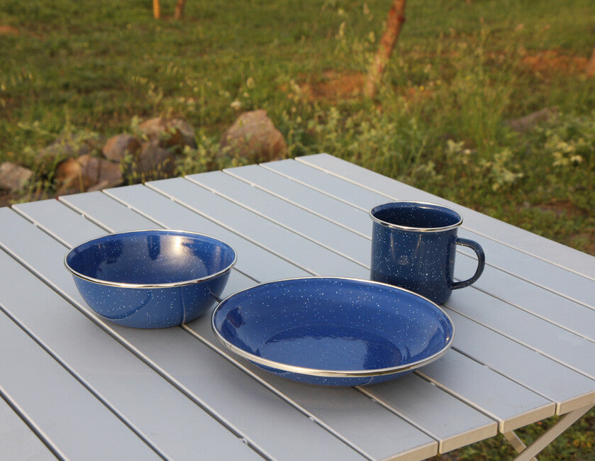 Origin Outdoors Emaille Teller 20 cm blau tief