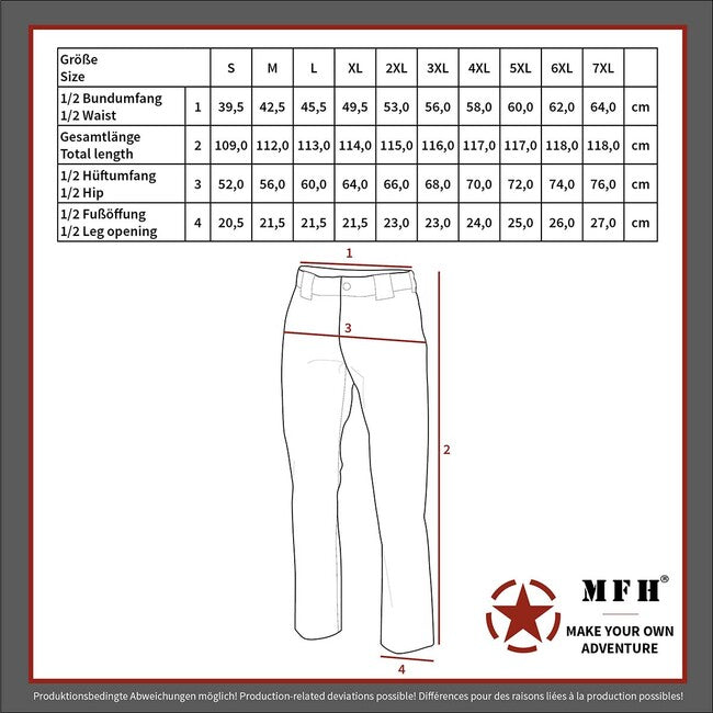 MFH US Combat BDU Tactical Pants, Black