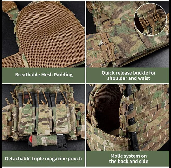 DRAGOWA Tactical Raven Tactical Vest, Black