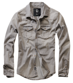 Brandit Riley Denim-Hemd, grau