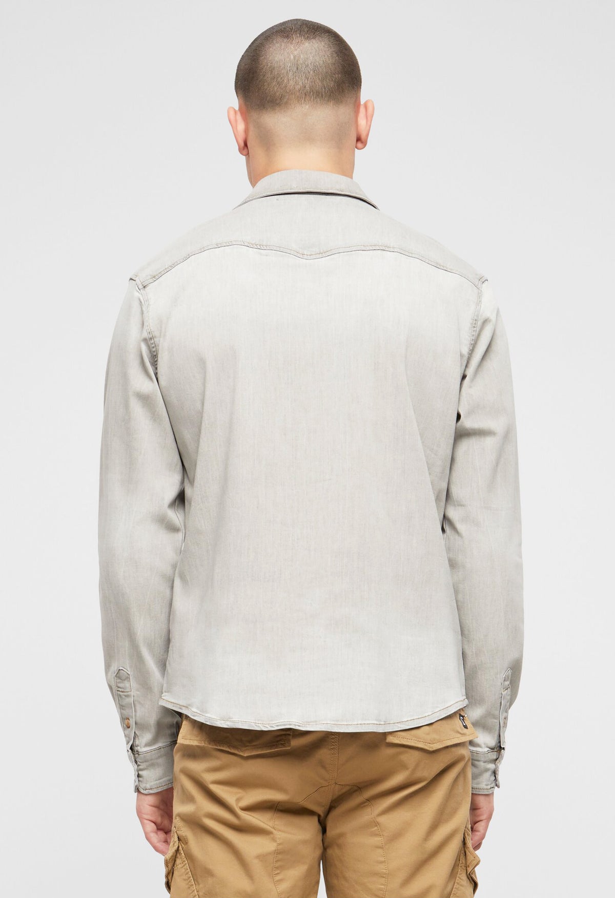 Brandit Riley denim košeľa, šedá