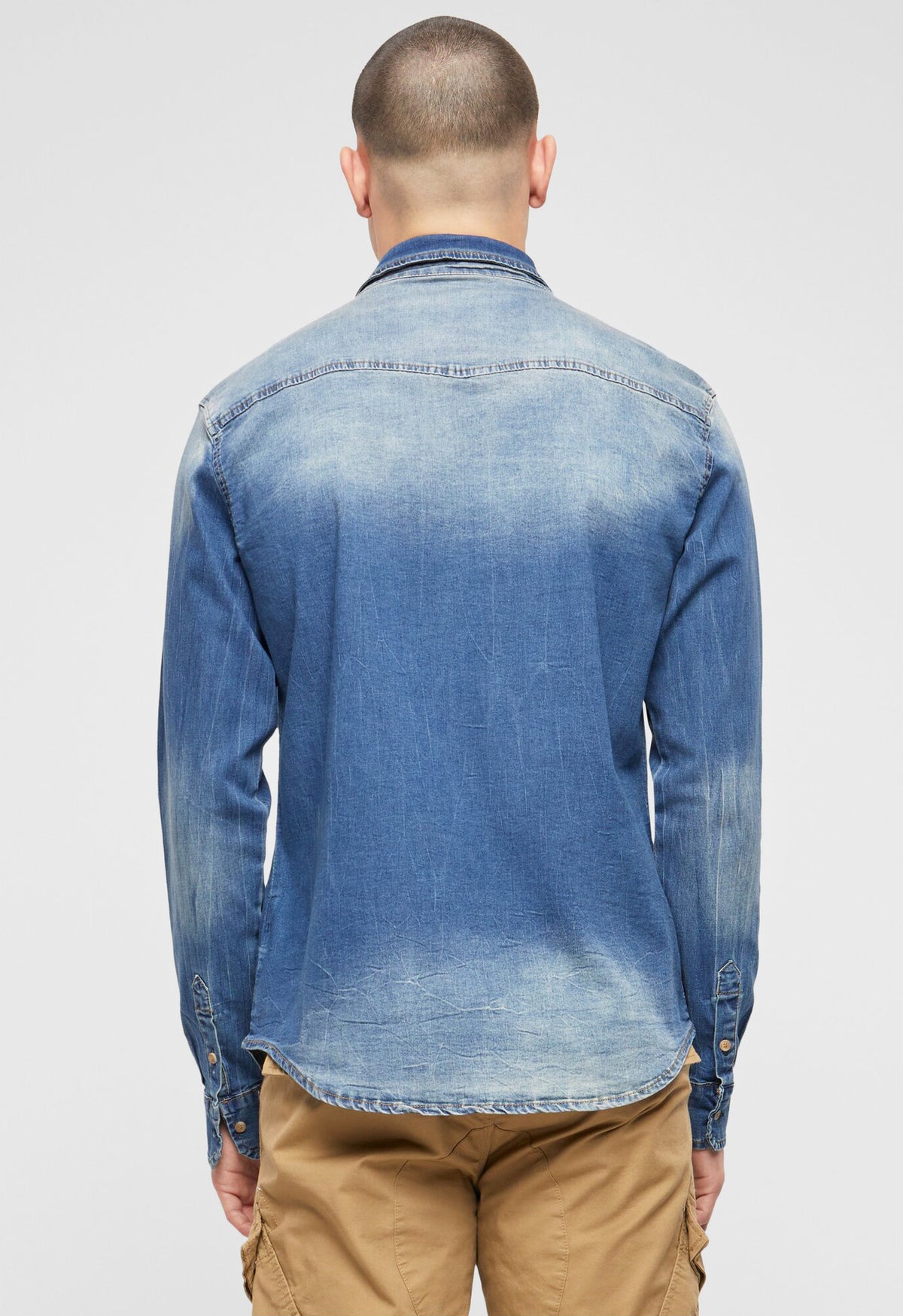 Brandit Riley denim košeľa, modrá