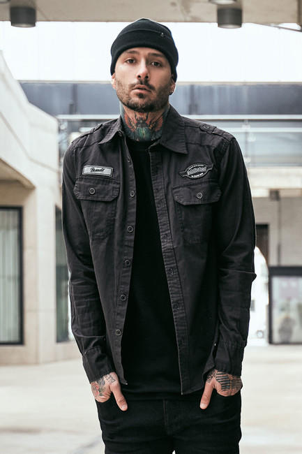 Brandit Luis Vintage-hemd, schwarz
