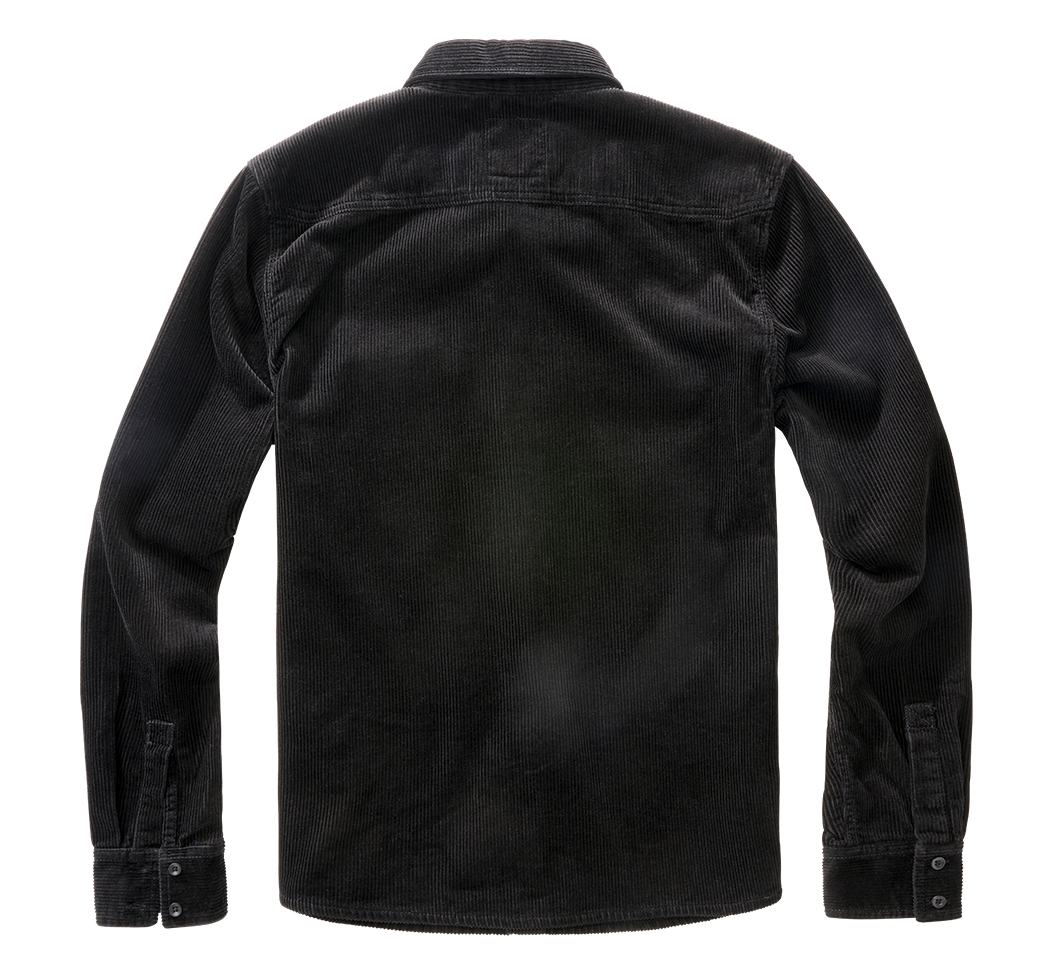 Brandit Classic Corduroy košeľa s dlhými rukávmi, čierna