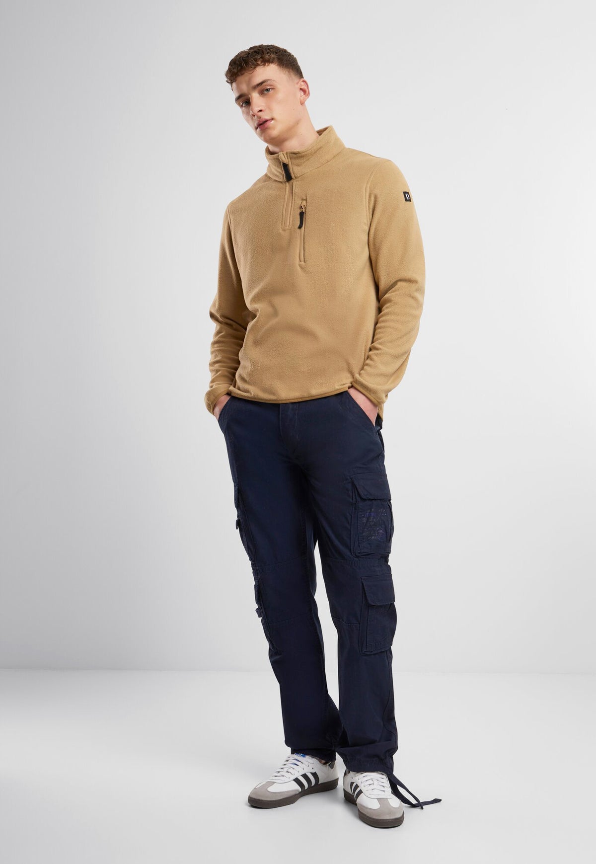 Brandit Fleece Troyer bunda, camel