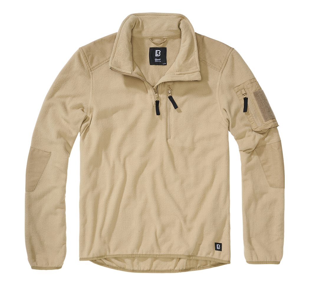 Brandit mikina Flísová Ripstop na zips, camel
