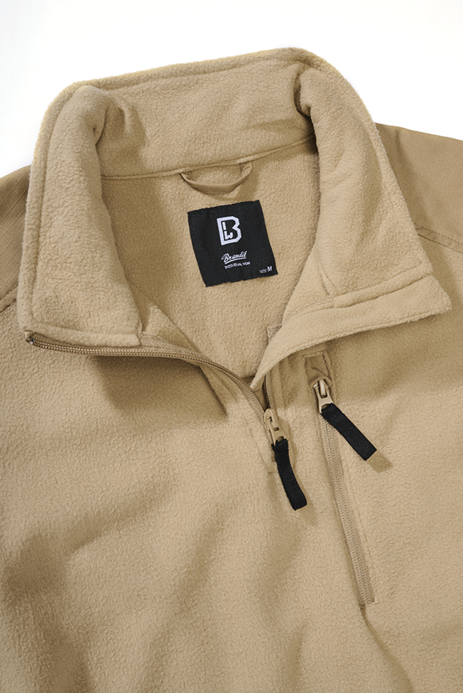 Brandit mikina Flísová Ripstop na zips, camel