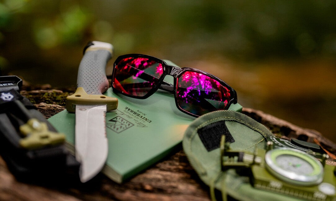 Wiley X Sierra Sunglasses, Red Mirror Captivate, Gloss Black