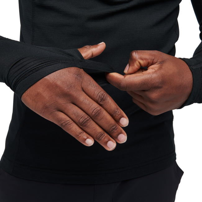 Black Diamond Coefficient Lt Long Sleeve Zip Men's Shirt, Black