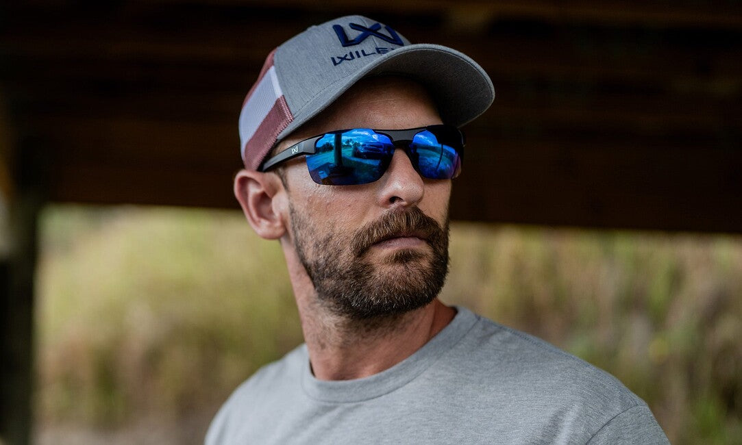 Wiley X Prime Captivate Sunglasses, Polarized Blue Mirror, Gloss Crystal Grey