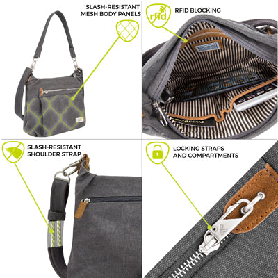 Travelon Heritage Hobo Bag, Grey
