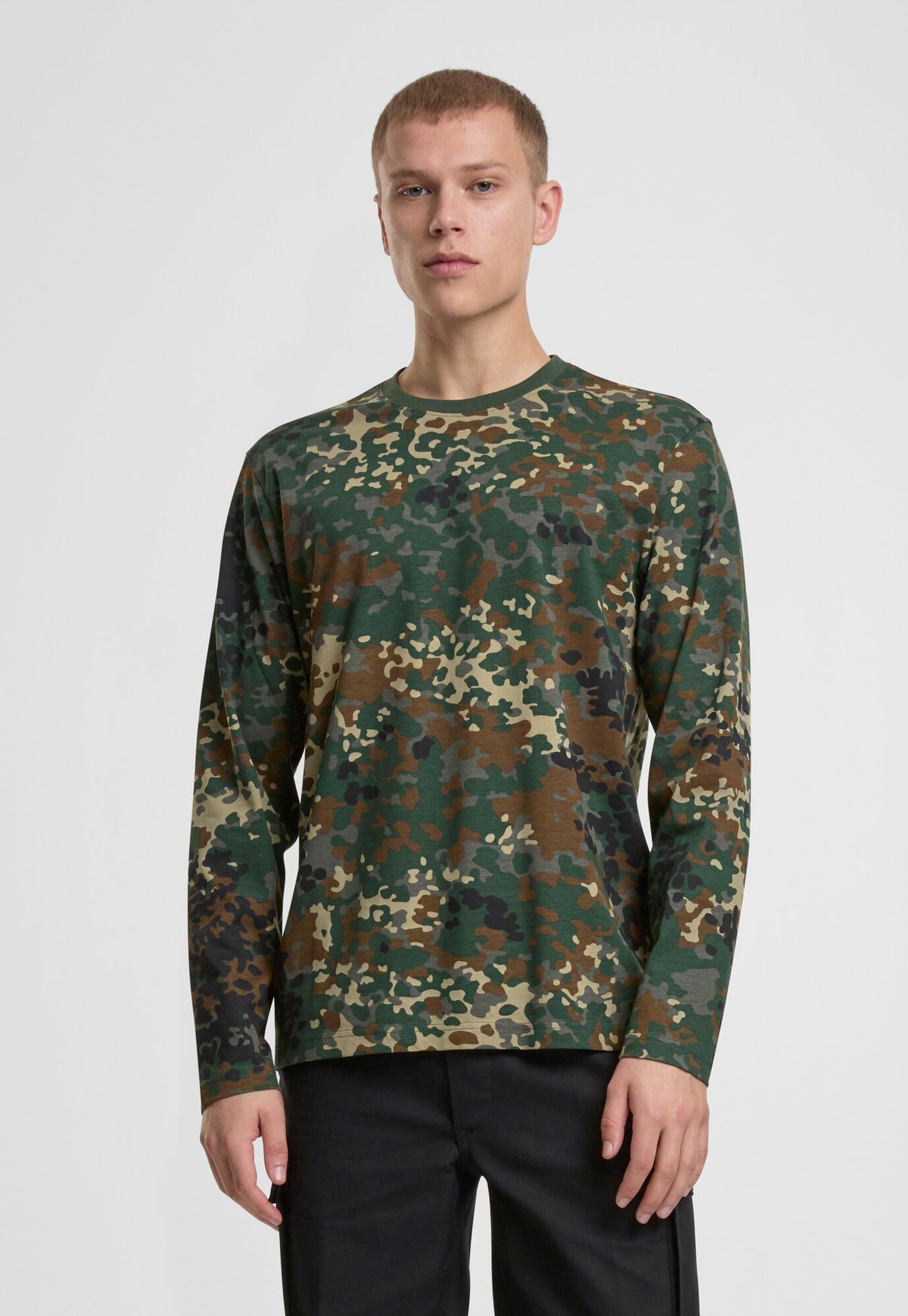 Brandit Premium tričko s dlhým rukávom, flecktarn