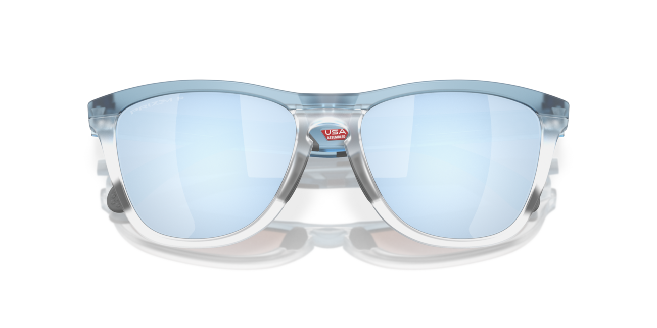 Oakley FROGSKINS RANGE Sunglasses, Trans Stonewash/Clear Frame, Prizm Deep Water Polarized Lenses, 55