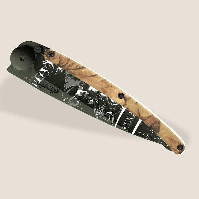 Deejo Tattoo Μαχαίρι Κλειστού Τύπου Black Brown Camo Hunting Day