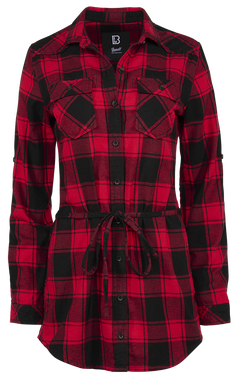 Brandit Lucy langes Damenhemd, rot schwarz