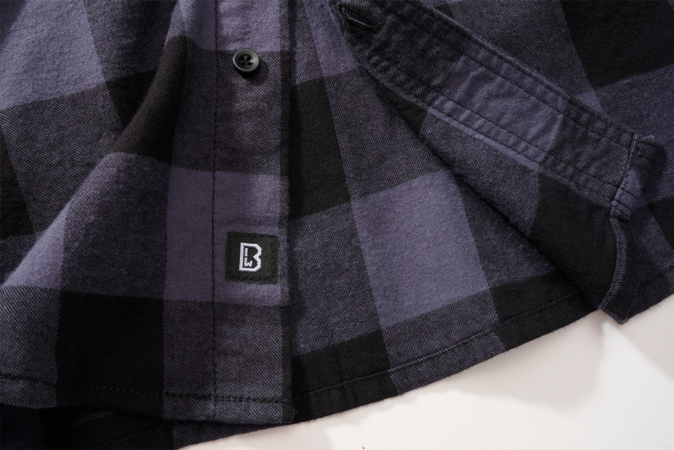 Brandit Check kurzarmhemd, schwarz/grau