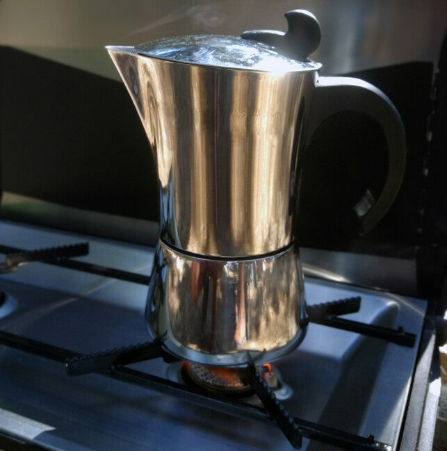 BasicNature Stainless Steel Espresso Moka Pot, 6 Cup