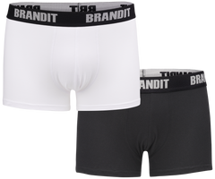 Brandit Μπόξερ με Λογότυπο 2τεμάχια, λευκό-μαύρο