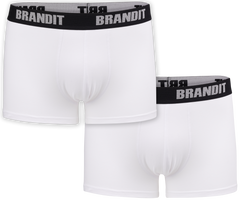 Brandit Μπόξερ με Λογότυπο 2τμχ, Λευκό-Λευκό