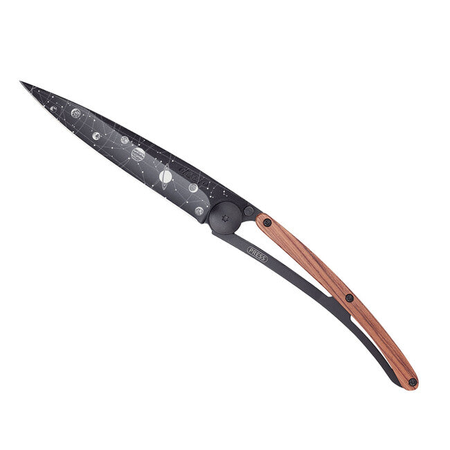 Deejo Tattoo Folding Knife Astro Black Coralwood