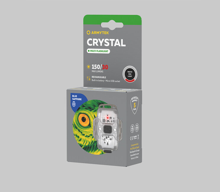 Armytek Crystal Blue Portable LED Flashlight 07001, Blue Transparent