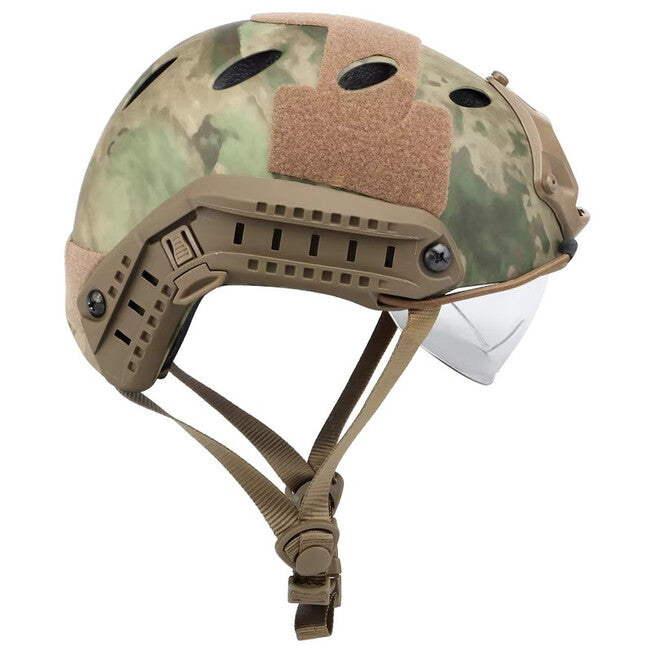 DRAGOWA Tactical Fast PJ Tactical Helmet with Bolt Goggles, ACU