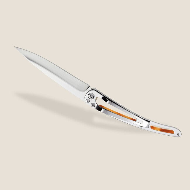 Deejo Tattoo Turtle Folding Knife, Mirror, Turtle Shell Polynesia