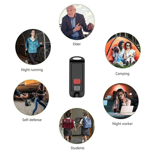 W&G SHIELD SOS Personal Alarm with LED Light and Activation Button, Navy Blue