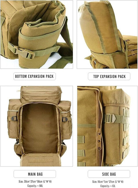 DRAGOWA TACTICAL Zenith tactical Rucksack 70 L, schwarz