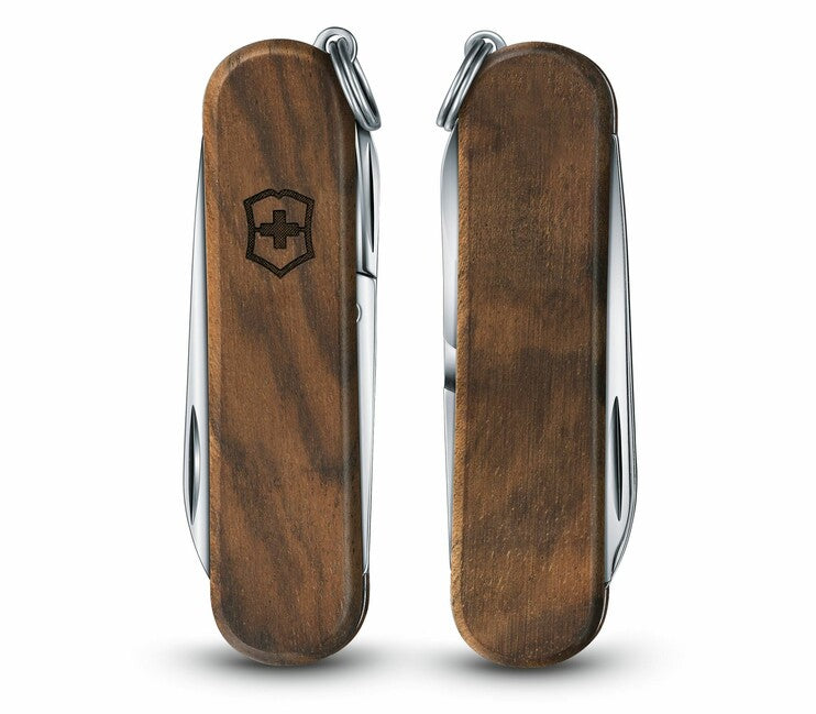 Victorinox Classic SD Wood Multitool, 58mm, Walnut Wood Knife, 5 Functions
