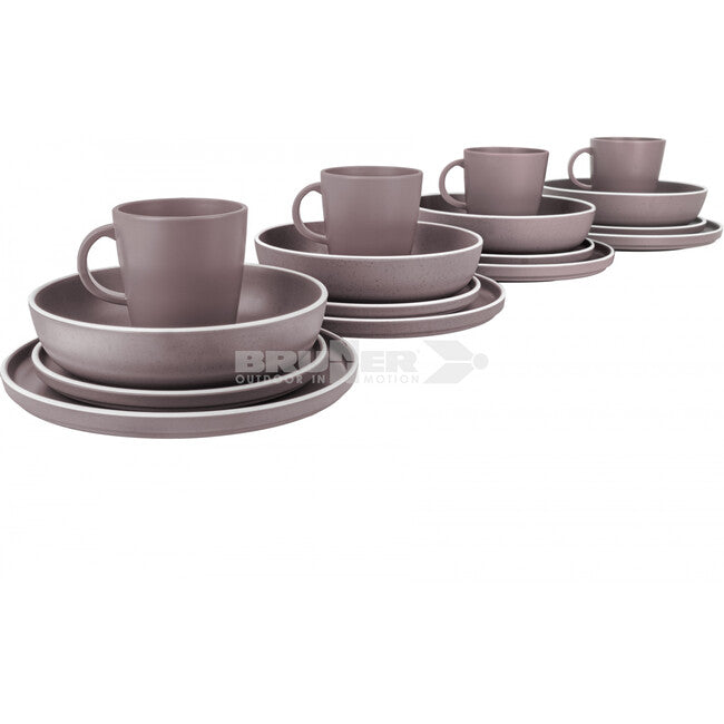 Brunner Camping Dinnerware Set, Purple