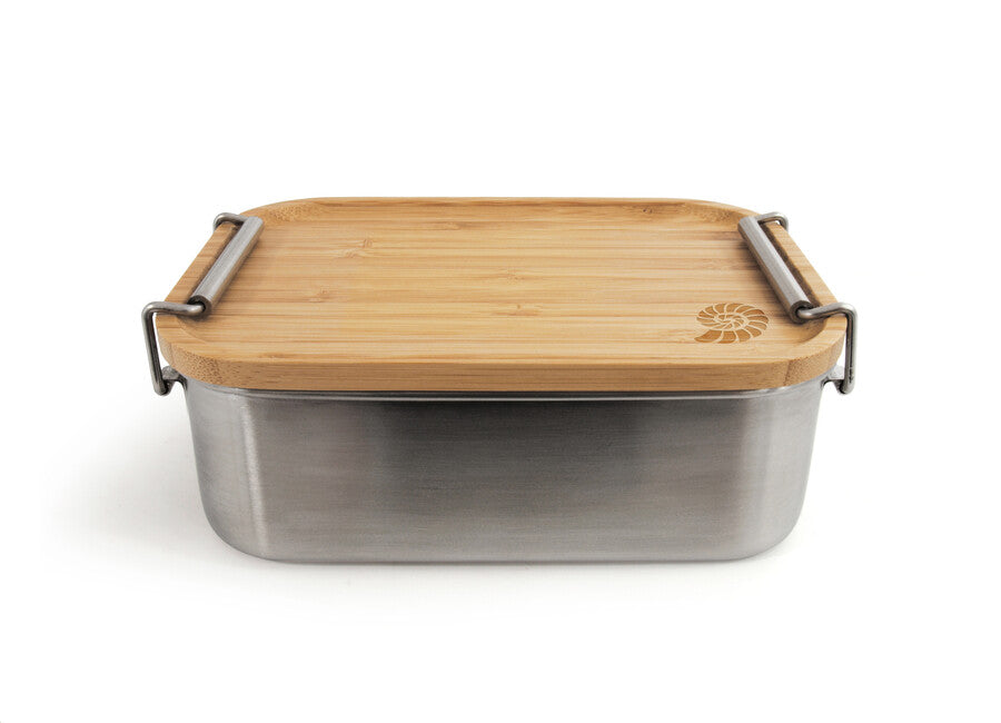 Origin Outdoors Bamboo-Clip Lunch Box Stainless Steel 1.2L