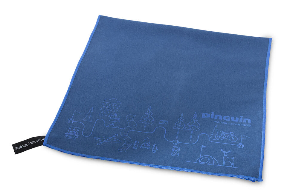 Pinguin Micro Handtuch Karte 40 x 40 cm, blau
