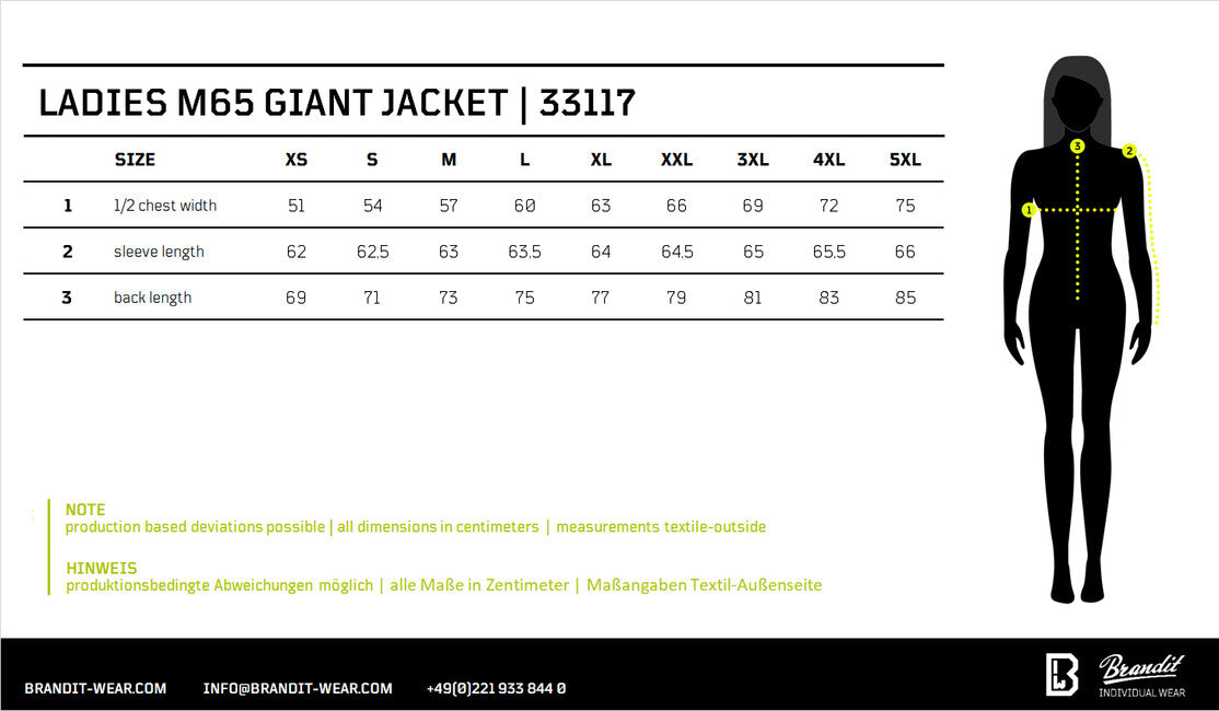 Brandit M65 Giant damenjacke, schwarz
