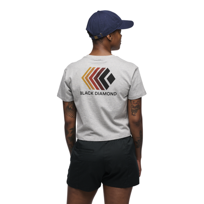 Black Diamond Faded damen-Kurzarm-T-shirt, Nickel Heather