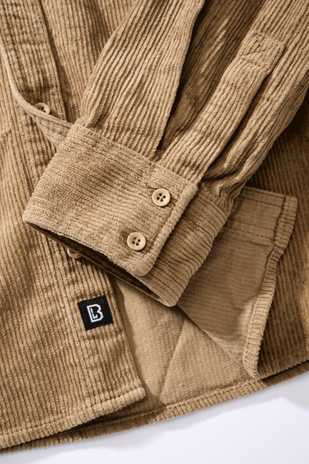 Brandit Corduroy Classic Πουκάμισο με Μακριά Μανίκια, Καμηλό