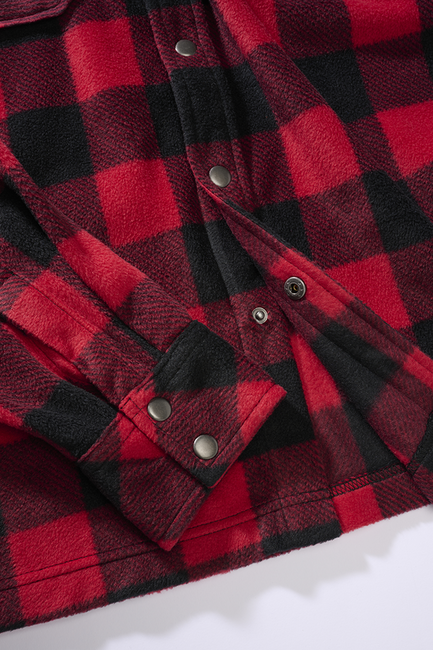 Brandit Jeff Fleece Shirt, Red/Black