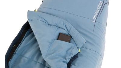 Outwell Convertible Junior Sleeping Bag, Light Blue