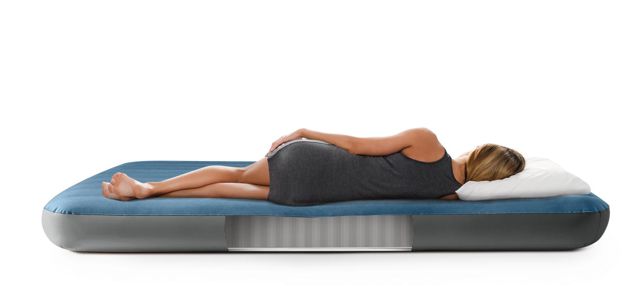 Intex Inflatable Bed Twin Prestige Downy with Rechargeable Pump