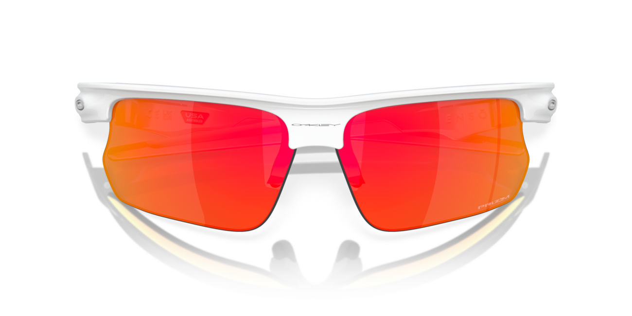 Oakley BISPHAERA Sunglasses 68, Polished White Frame, Prizm Ruby Lens