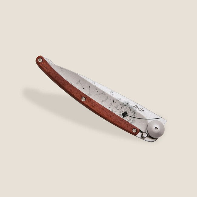 Deejo Tattoo Folding Knife Coralwood Make a Wish