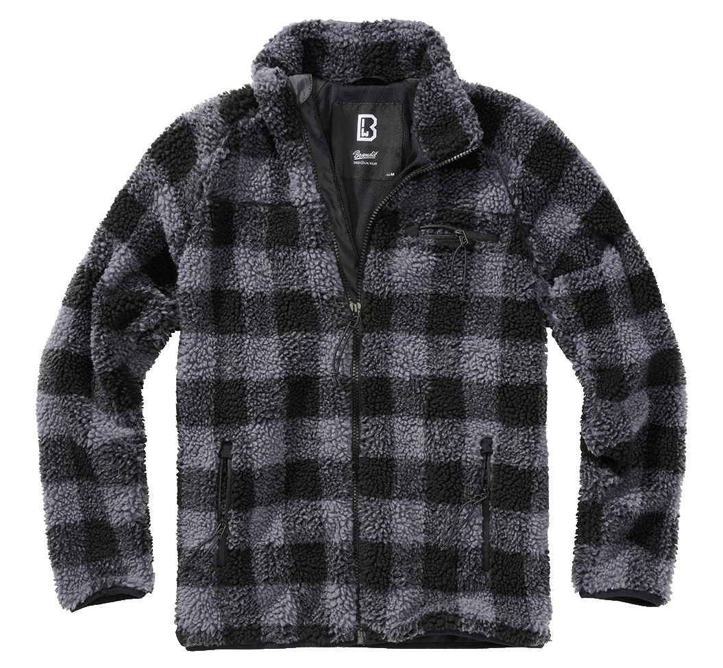 Brandit Teddyfleece bunda flísová, čierna/sivá