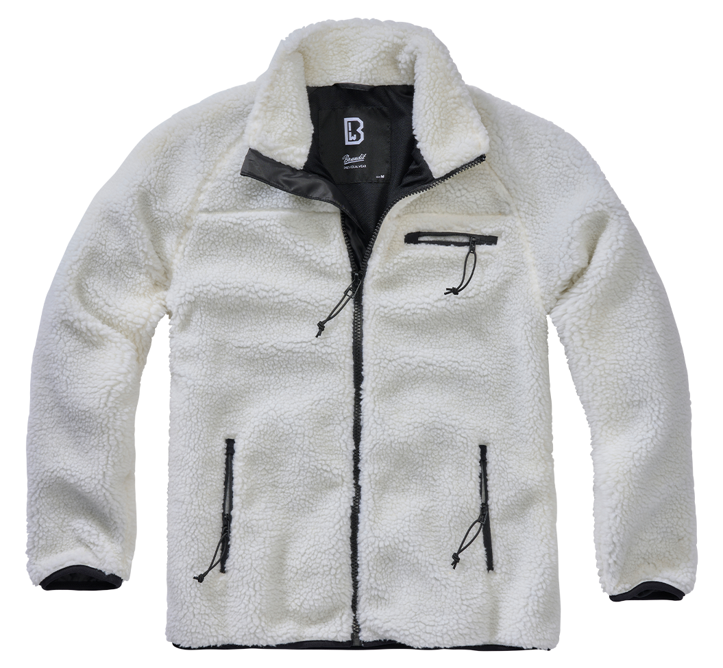 Brandit Teddyfleece bunda flísová, biela