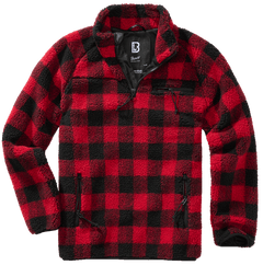 Brandit Teddyfleece Troyer fleecejacke, rot/schwarz
