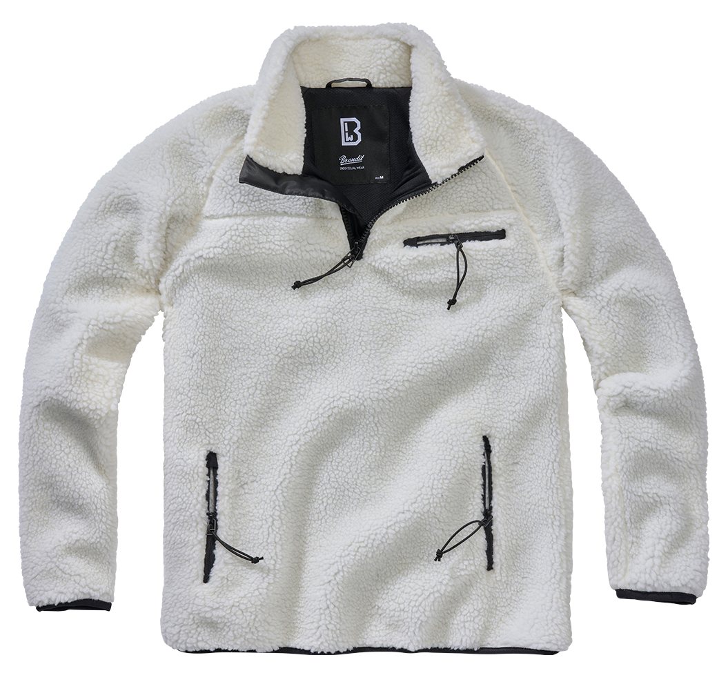Brandit Teddyfleece Troyer bunda flísová, biela