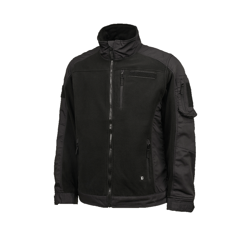 Brandit Fleecejacket bunda Ripstop, čierna