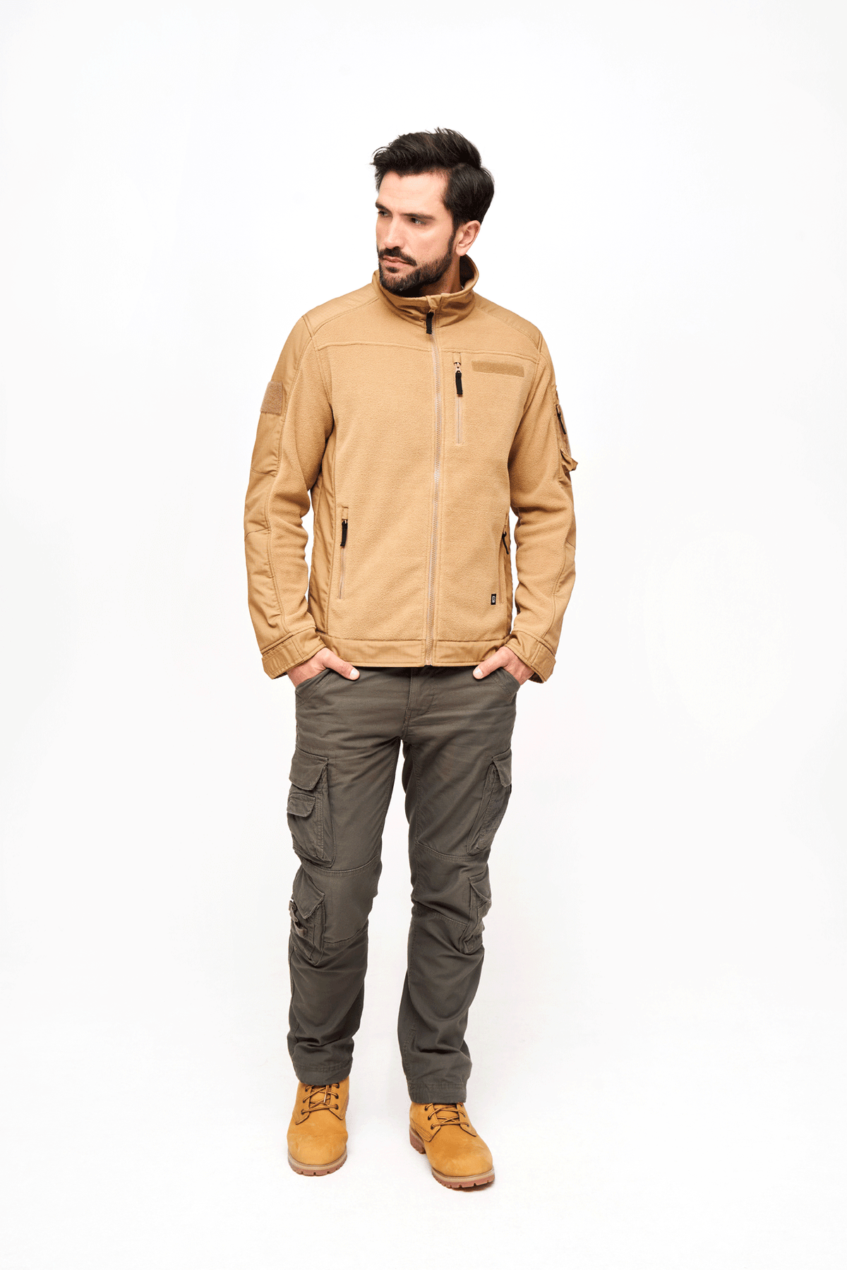 Brandit Fleecejacket Ripstop bunda, camel