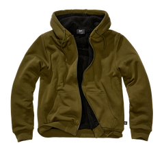 Brandit Sweatjacket Herren-Sweatshirt mit warmem Futter Teddylining, oliv