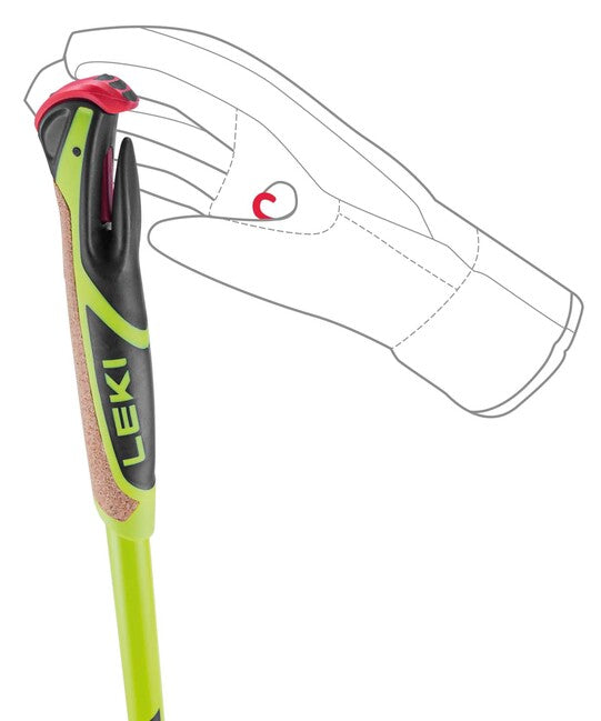 LEKI CC 450 Running Ski Poles, Neon Yellow/Black-White