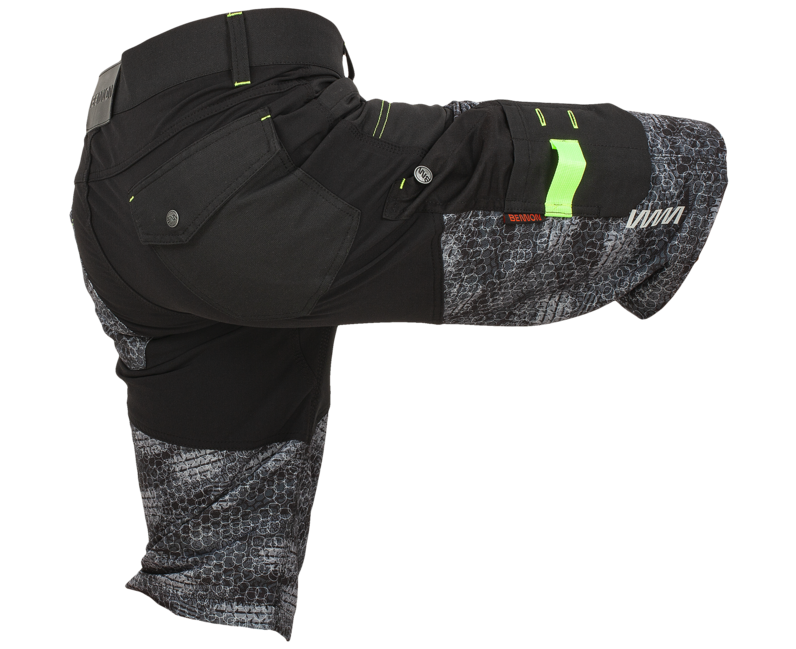 BENNON pracovne kurz Hose PREDATOR, schwarz/grau